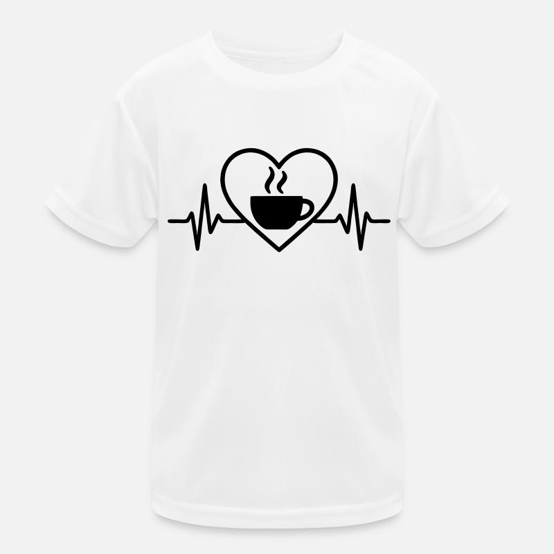 Kaffee Tasse Dampf Herz Kinder Funktions-T-Shirt