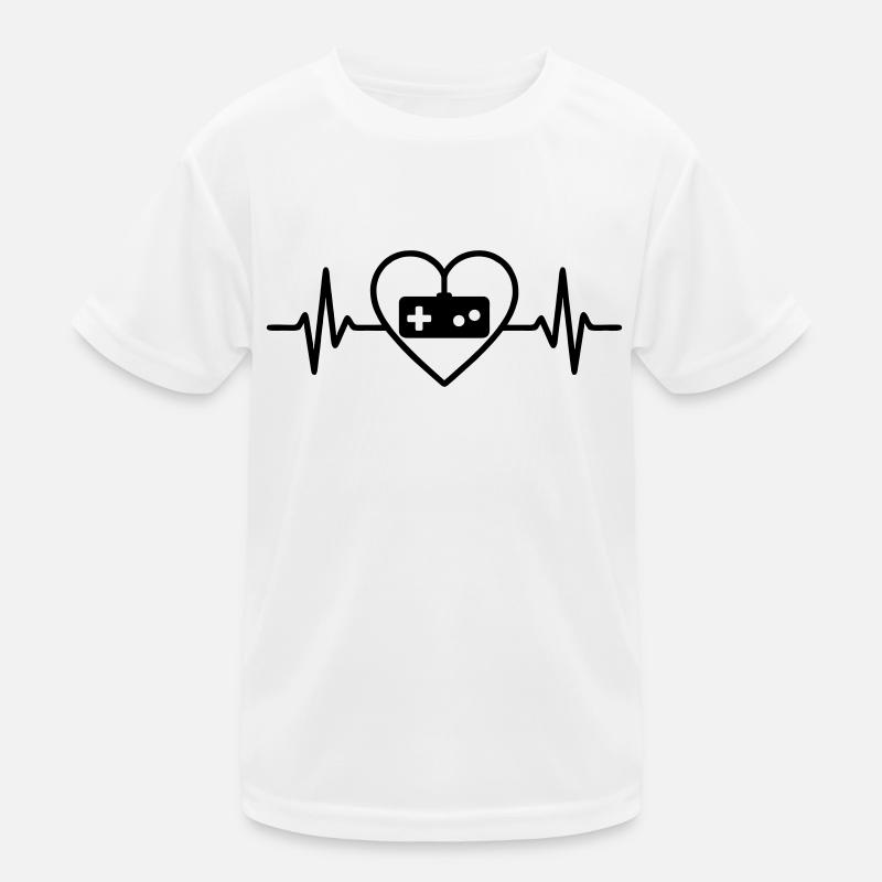 Herz Retro Videospiele Controller Kinder Funktions-T-Shirt