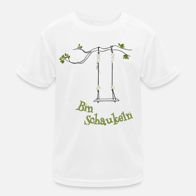 Bin schaukeln schwarz - Kinder Funktions-T-Shirt - Weiß
