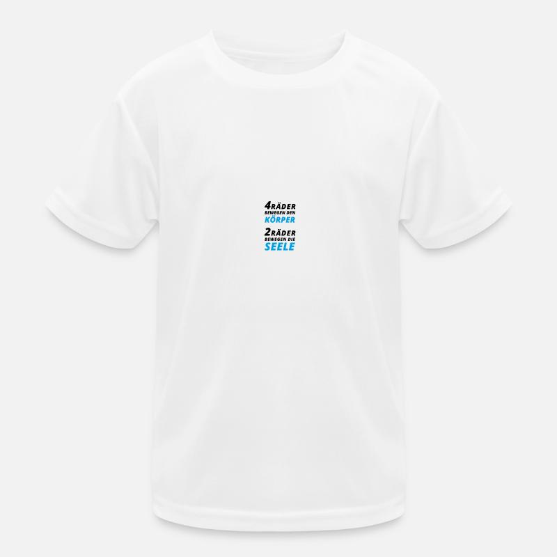 Motorradfahrer Spruch "2 Räder bewegen die Seele" Kinder Funktions-T-Shirt