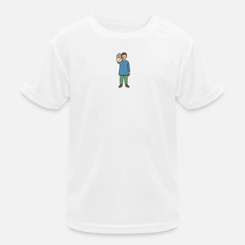 Stop Gesture Cartoon Character Kids Functional T-Shirt