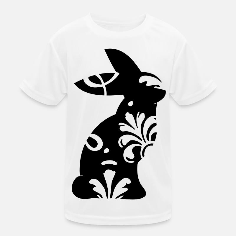 Hasen Silhouette mit Ornamenten Kinder Funktions-T-Shirt
