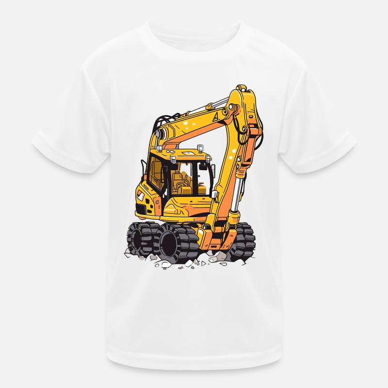 Großer gelber Bagger Kinder Funktions-T-Shirt