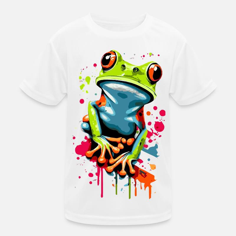 Frog - Tree Frog - Frog Prince - Croaker - Kids Functional T-Shirt - white