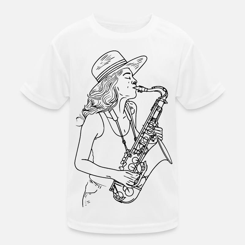 Dessin de saxophoniste T-shirt sport Enfant