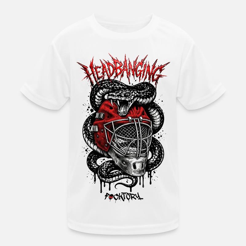 Headbanging Red Mask Kids Functional T-Shirt