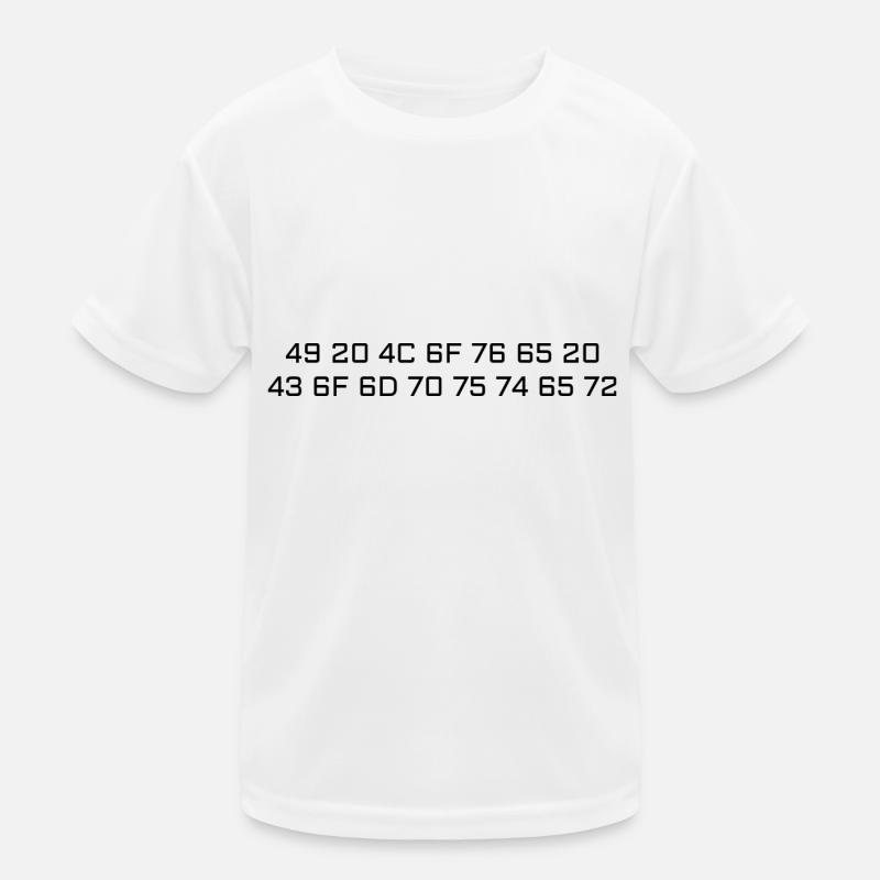 I Love Computer (ASCII HEX) Kinder Funktions-T-Shirt