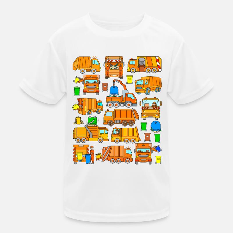 Garbage truck garbage collection kids Kids Functional T-Shirt