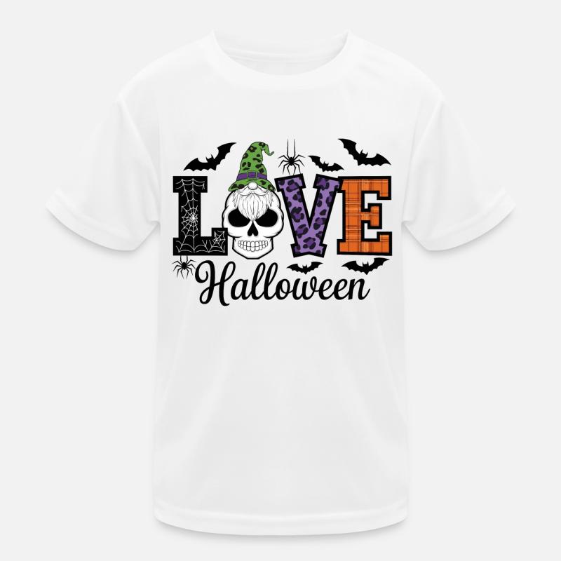 Halloween Love Lettering Gnome Kids Functional T-Shirt