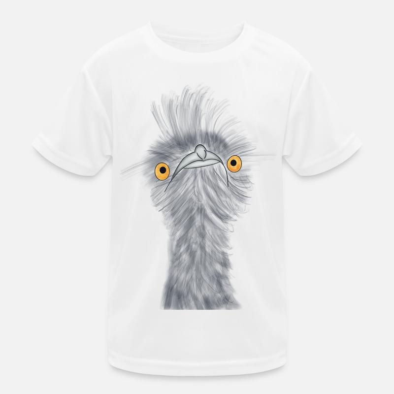 skeptischer Emu Kinder Funktions-T-Shirt