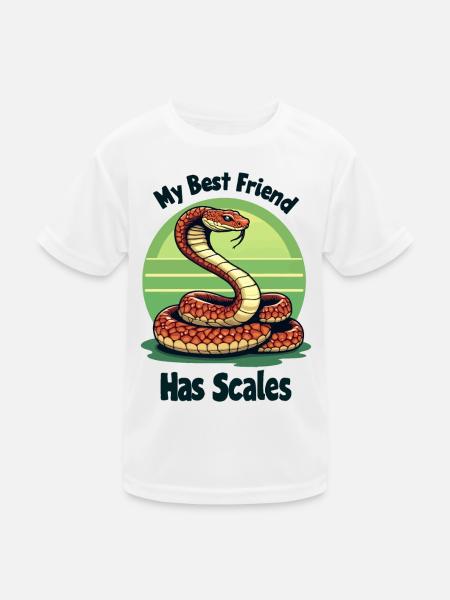 Mein bester Freund hat Schuppen Schlangenliebhaber - Kinder Funktions-T-Shirt - Weiß - Vorne