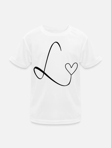 Buchstabe L Buchstabe-L Kalligrafie - Kinder Funktions-T-Shirt - Weiß
