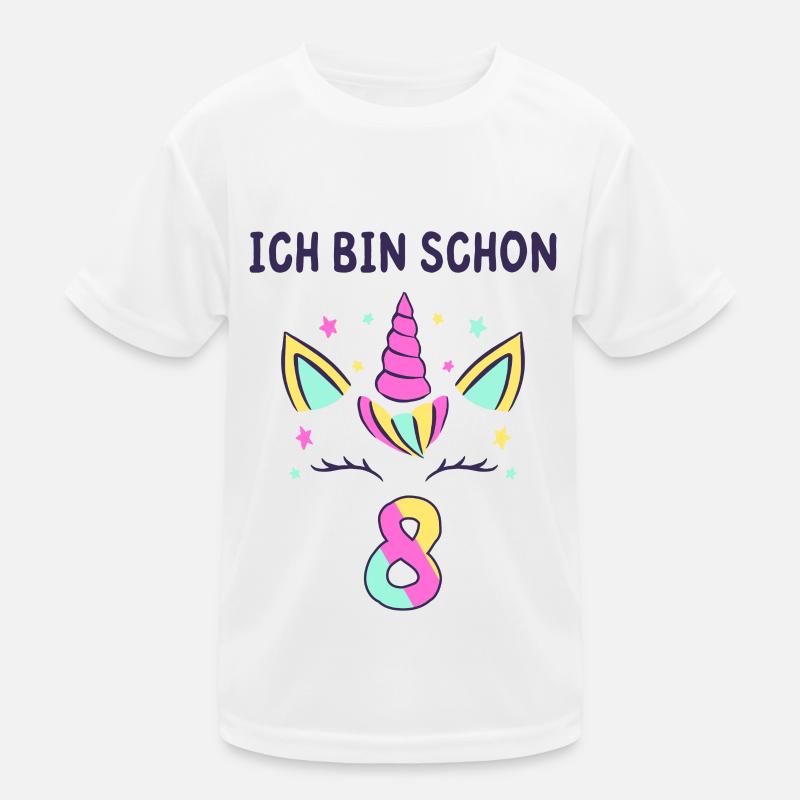Ich bin schon 8 Einhorn Kinder Funktions-T-Shirt