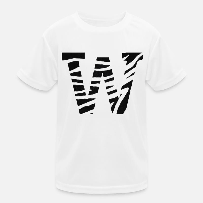 Buchstabe w zebra Kinder Funktions-T-Shirt