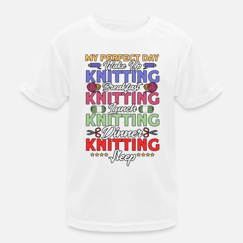 Stricken Stoff Stricken Stricken Geschenk Kinder Funktions-T-Shirt