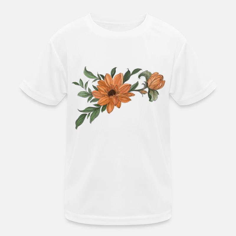 Orange fleur avec bourgeon T-shirt sport Enfant