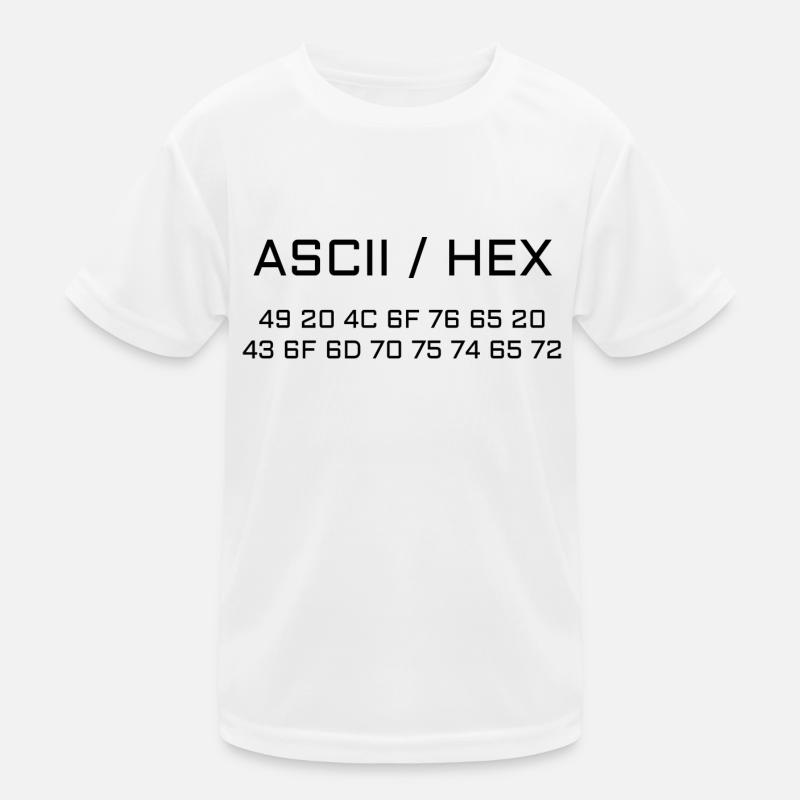 ASCII-HEX I Love Computer Kids Functional T-Shirt