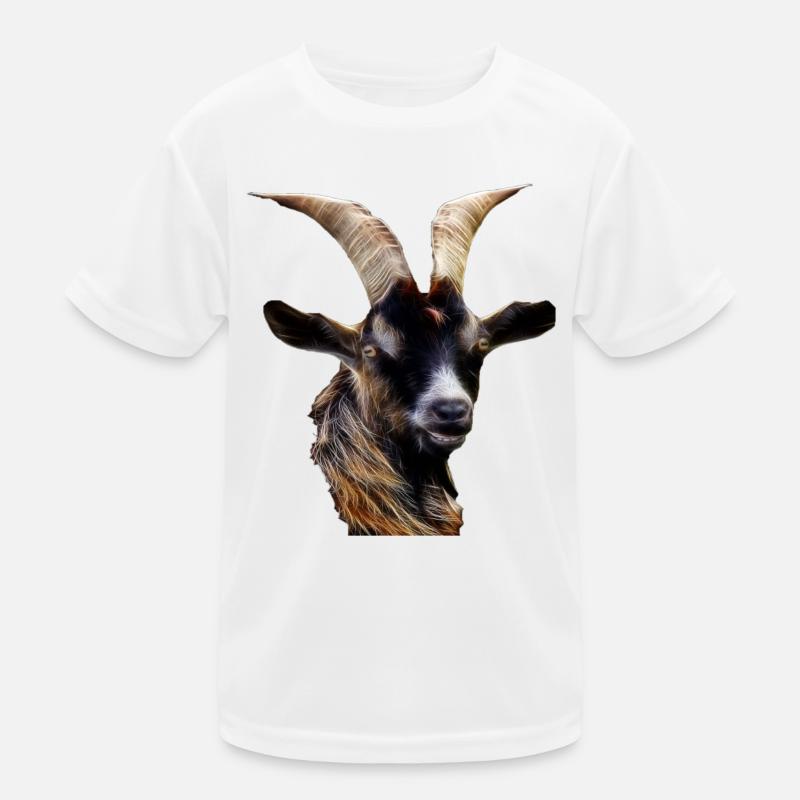 ZIEGE WIDDER STEINBOCK - Kinder Funktions-T-Shirt - Weiß