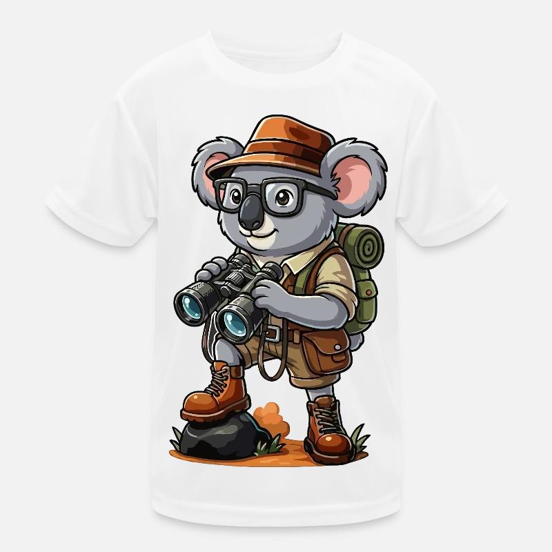 Lustiges Koala-Entdecker-Wandern, Camping-Abenteuer Kinder Funktions-T-Shirt