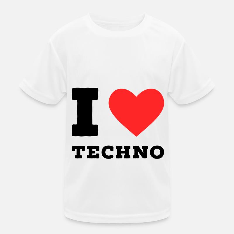 Ich liebe Techno Kinder Funktions-T-Shirt