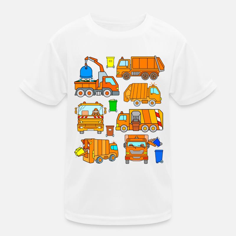 Garbage trucks vehicles garbage collection garbage can garbage can Kids Functional T-Shirt