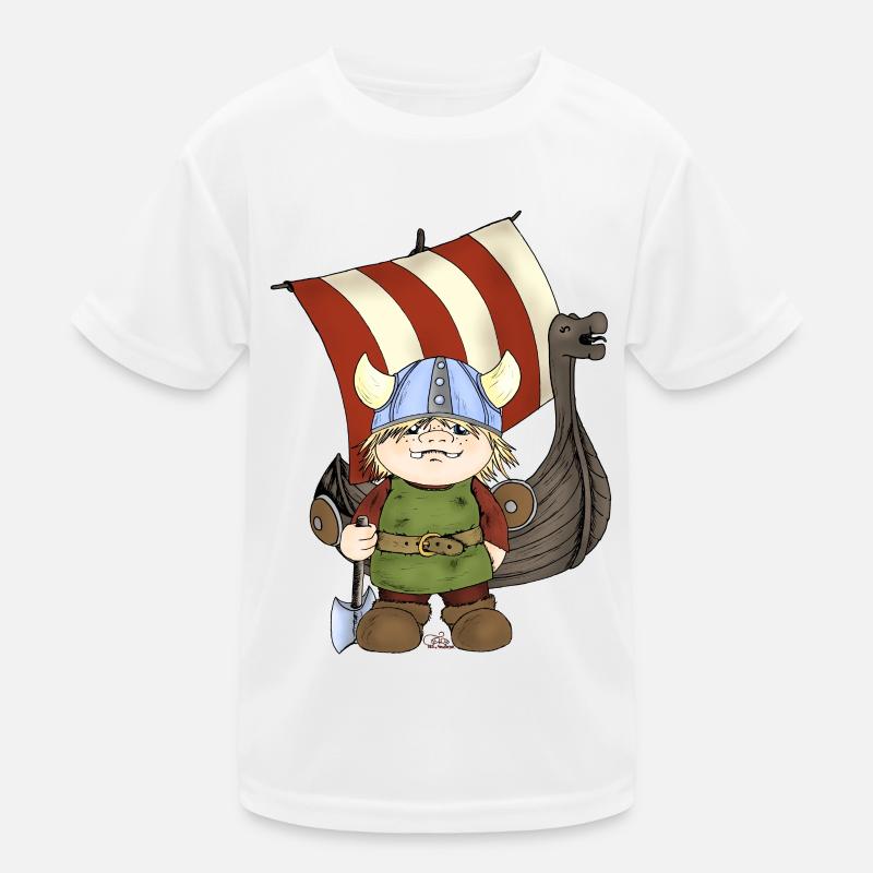 Wikinger Erik mit Schiff Kinder Funktions-T-Shirt
