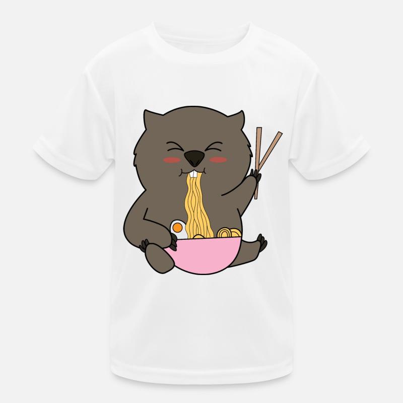 Joli rongeur wombat mangeant des nouilles ramen, T-shirt sport Enfant