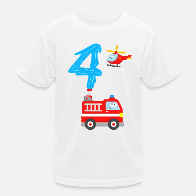 Pompiers enfants 4e anniversaire garçon T-shirt sport Enfant