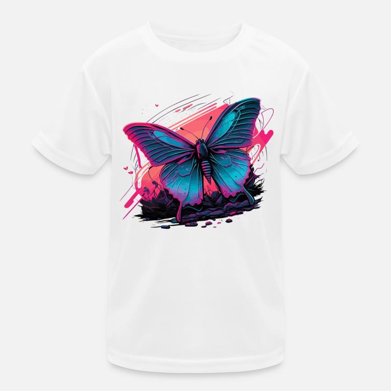 Beauté rétrofuturiste du papillon T-shirt sport Enfant