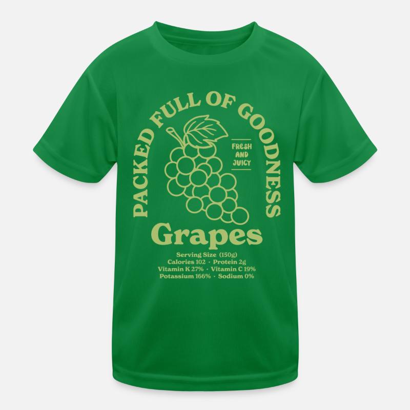 Grapes Nutritional Green Kids Functional T-Shirt