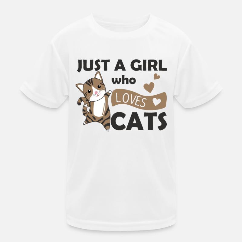 Juste une fille qui aime le chat mignon T-shirt sport Enfant