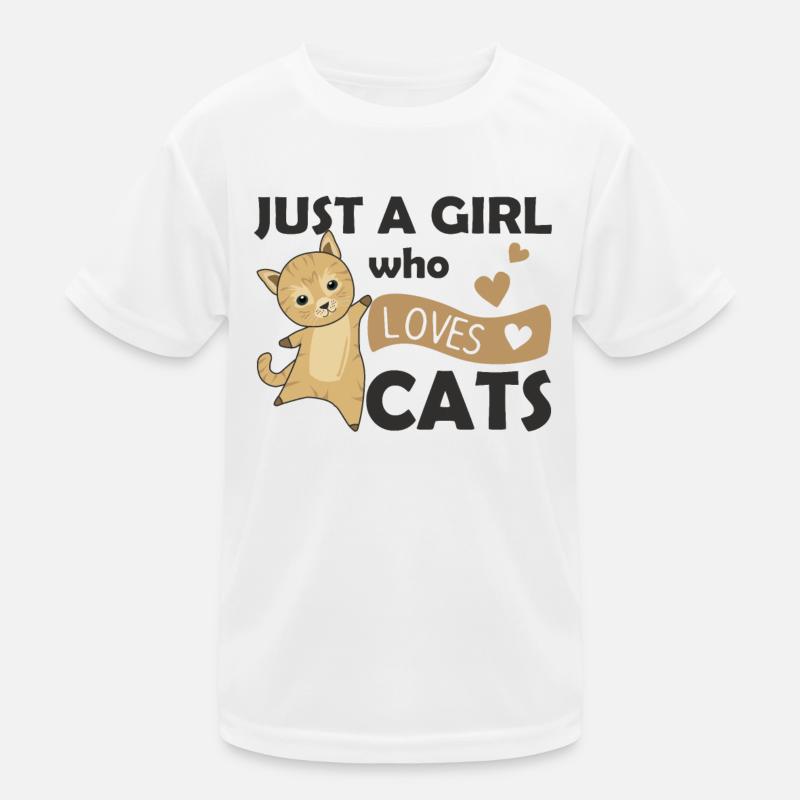 Juste une fille qui aime le chat mignon T-shirt sport Enfant