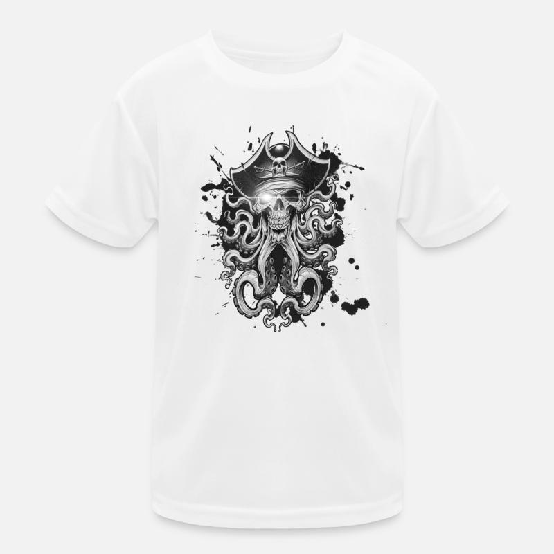 Tentacle pirate - Kids Functional T-Shirt - white