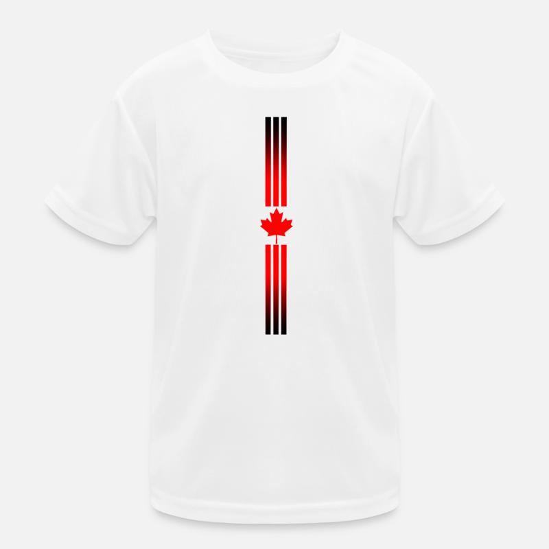 Red Canada Leaf Logo Kids Functional T-Shirt