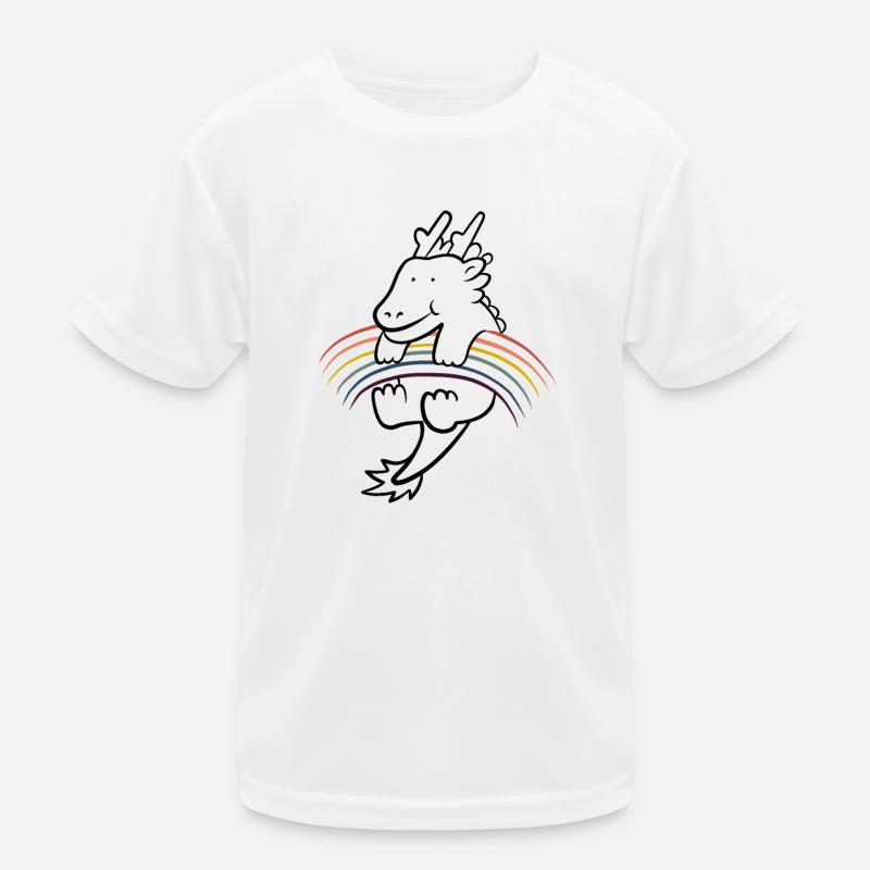 Süßer Drachen Kawaii Regenbogen Kinder Funktions-T-Shirt