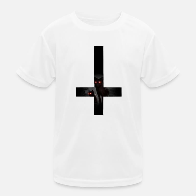 Inverted cross cat and dog dead alive Kids Functional T-Shirt