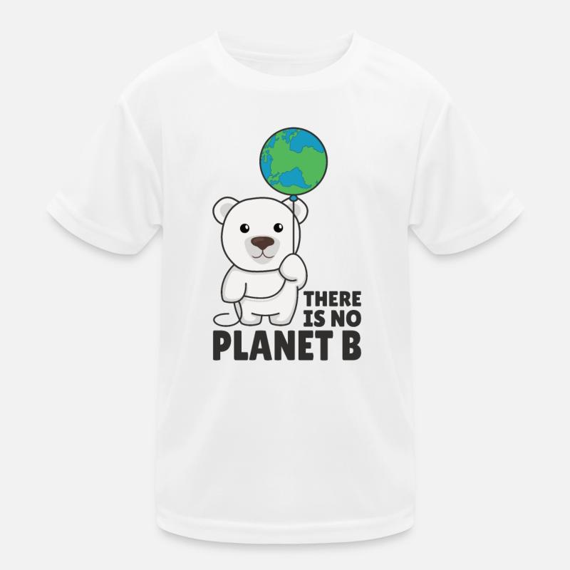 Polar bear with earth Climate protection there is no planet b Kids Functional T-Shirt
