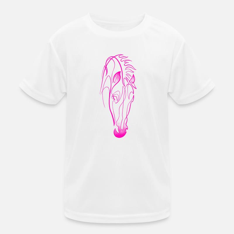 Cheval rose single line & dotwork T-shirt sport Enfant