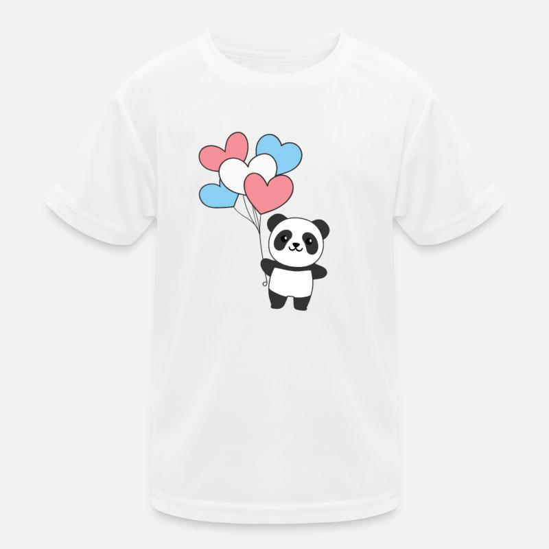 Transgender Flag Balloon Hearts Pride LGBTQ Panda Kids Functional T-Shirt