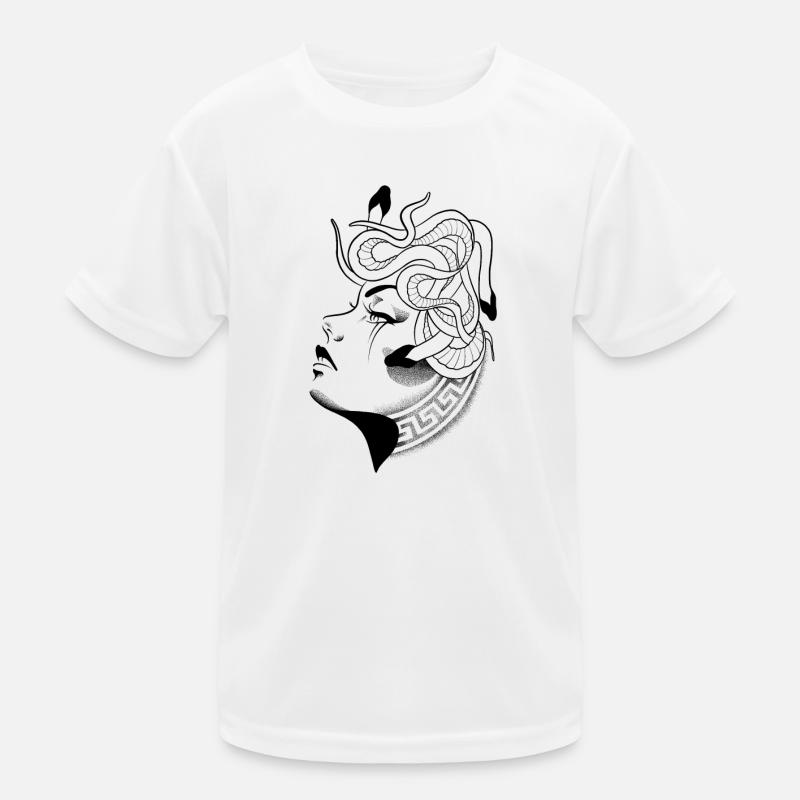 Medusa-Dotwork Kinder Funktions-T-Shirt