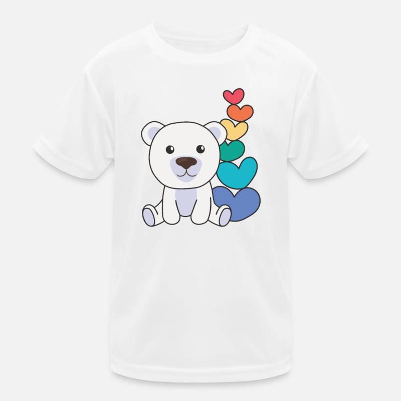 Regenbogen Herzen Pride LGBTQ süße tiere Eisbär Kinder Funktions-T-Shirt