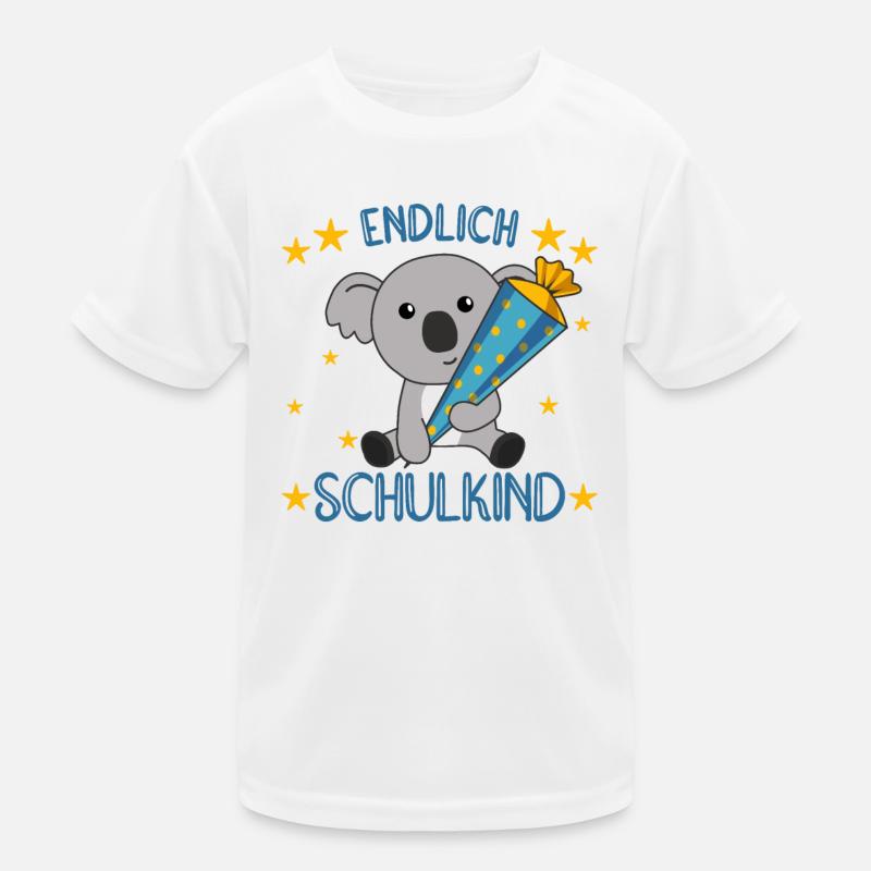 Endlich Schulkind Koala Schultüte Einschulung Kinder Funktions-T-Shirt