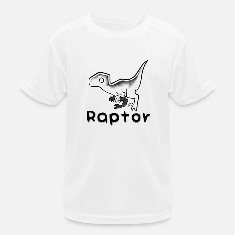 Raptor minimalistisches Dotwork Kinder Funktions-T-Shirt