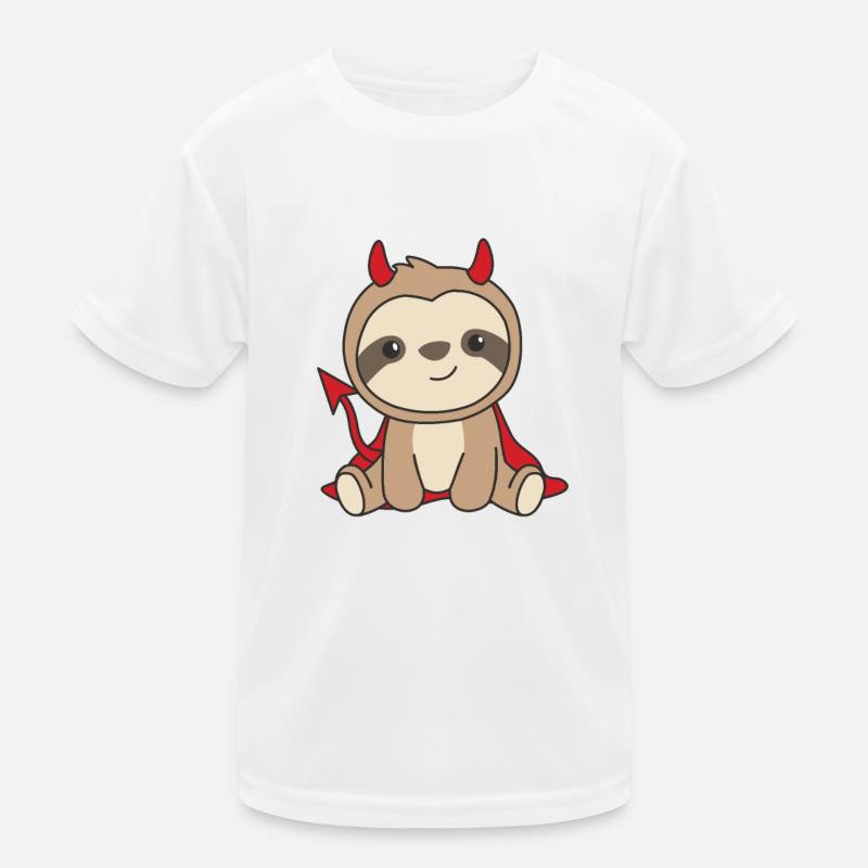 Sloth Halloween Cute Devil Witch Costume Kids Functional T-Shirt