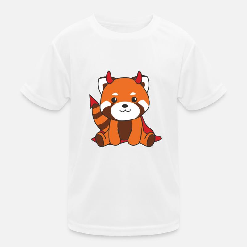 Red Panda Halloween Cute Devil Witch Costume Kids Functional T-Shirt