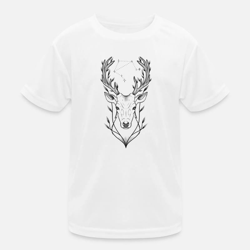 Hirsch-Dotwork und Astro-Zeichen Waage Kinder Funktions-T-Shirt
