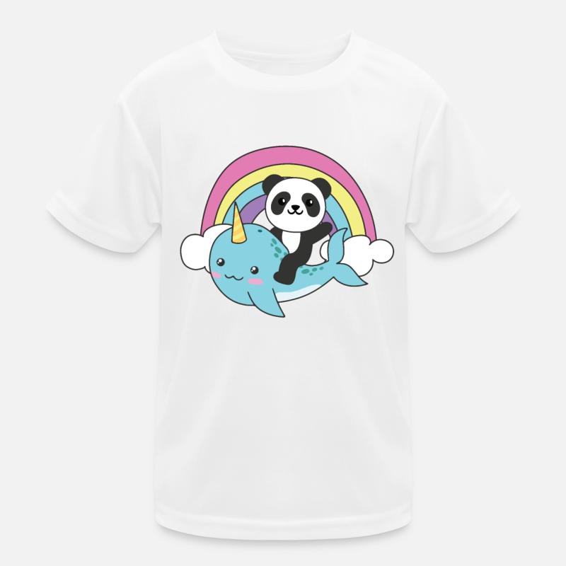 Narval Panda Ocean Unicorn kawaii Arc-en-ciel T-shirt sport Enfant