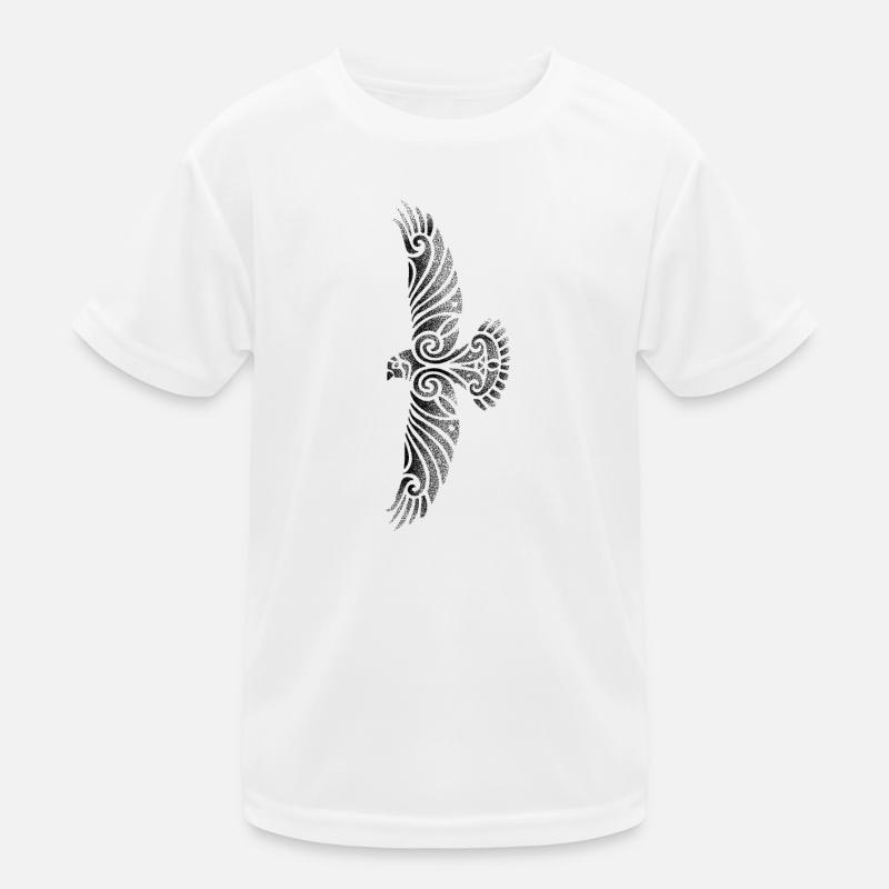 Nordic raven dotwork Kids Functional T-Shirt