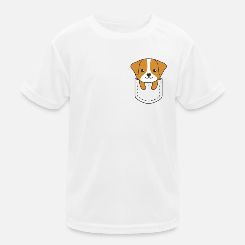 Jack Russell chiens mignons dans la poche de poitrine T-shirt sport Enfant