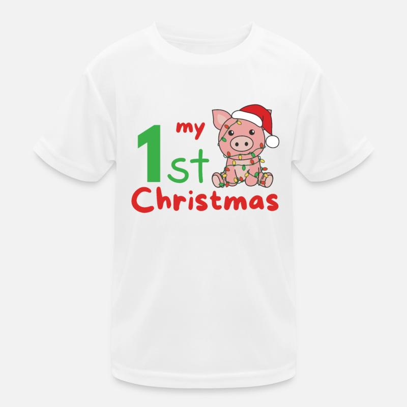 Cochon de Noël Cochons mon 1er Noël T-shirt sport Enfant